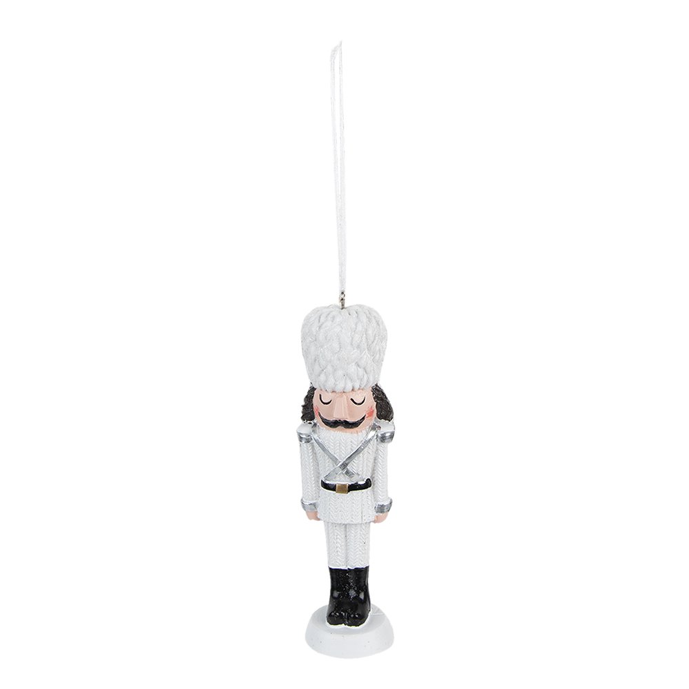 Christmas ornament Nutcracker 13 cm White Plastic Christmas ball