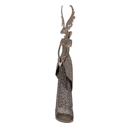 Decoratie Beeld Hert 20x11x81 cm Bruin Metaal