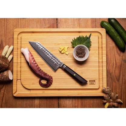 The Bunka Damascus Starter Set: 2 knives (Bunka Damascus Paring knife 90mm + Bunka Damascus Santoku 170mm)