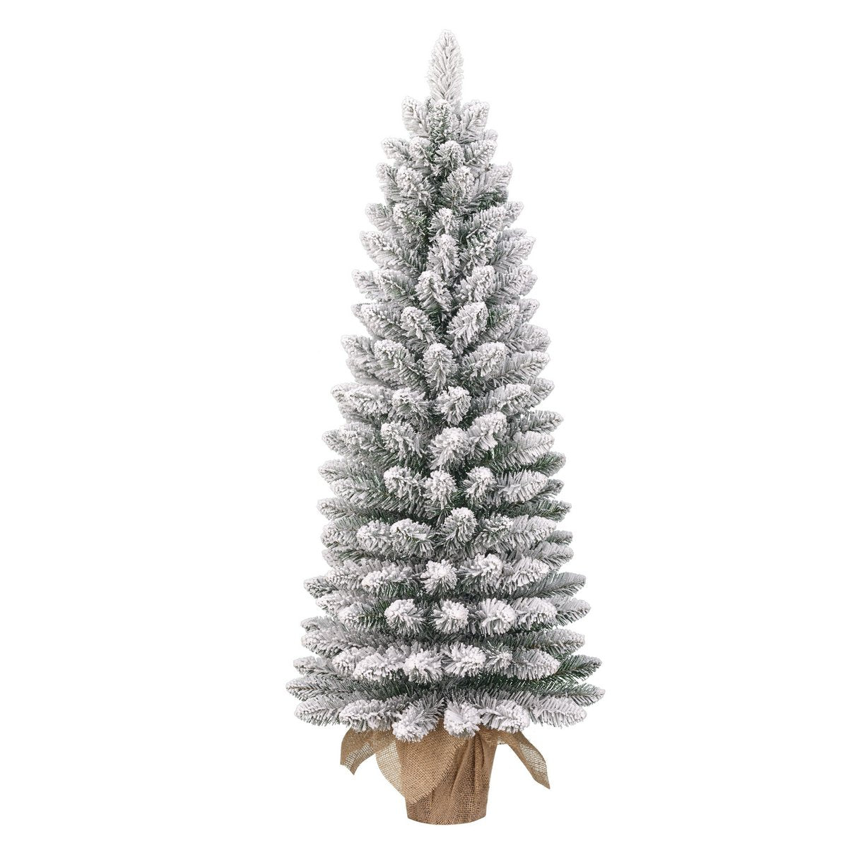 Gerlos Smalle Kunstkerstboom In Jute H120 Groen Frosted