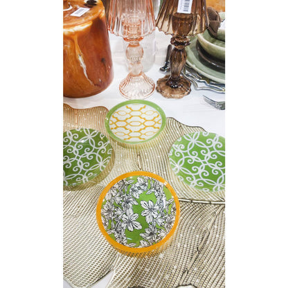 Bekers 4 stuks glas groen oranje