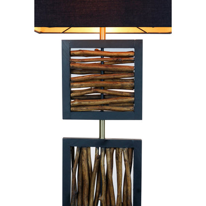 Vloerlamp drijfhout naturel zwart 163 cm
