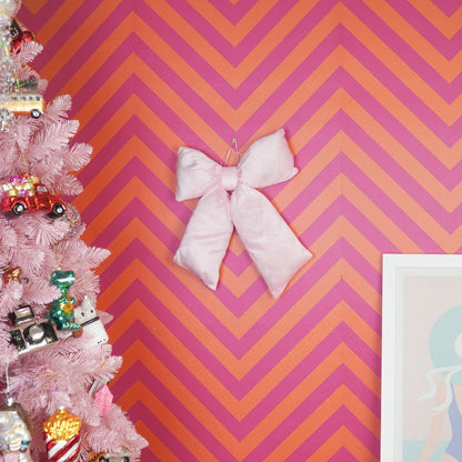 Kerstdecoratie strik 32x40 cm lichtroze fluweel