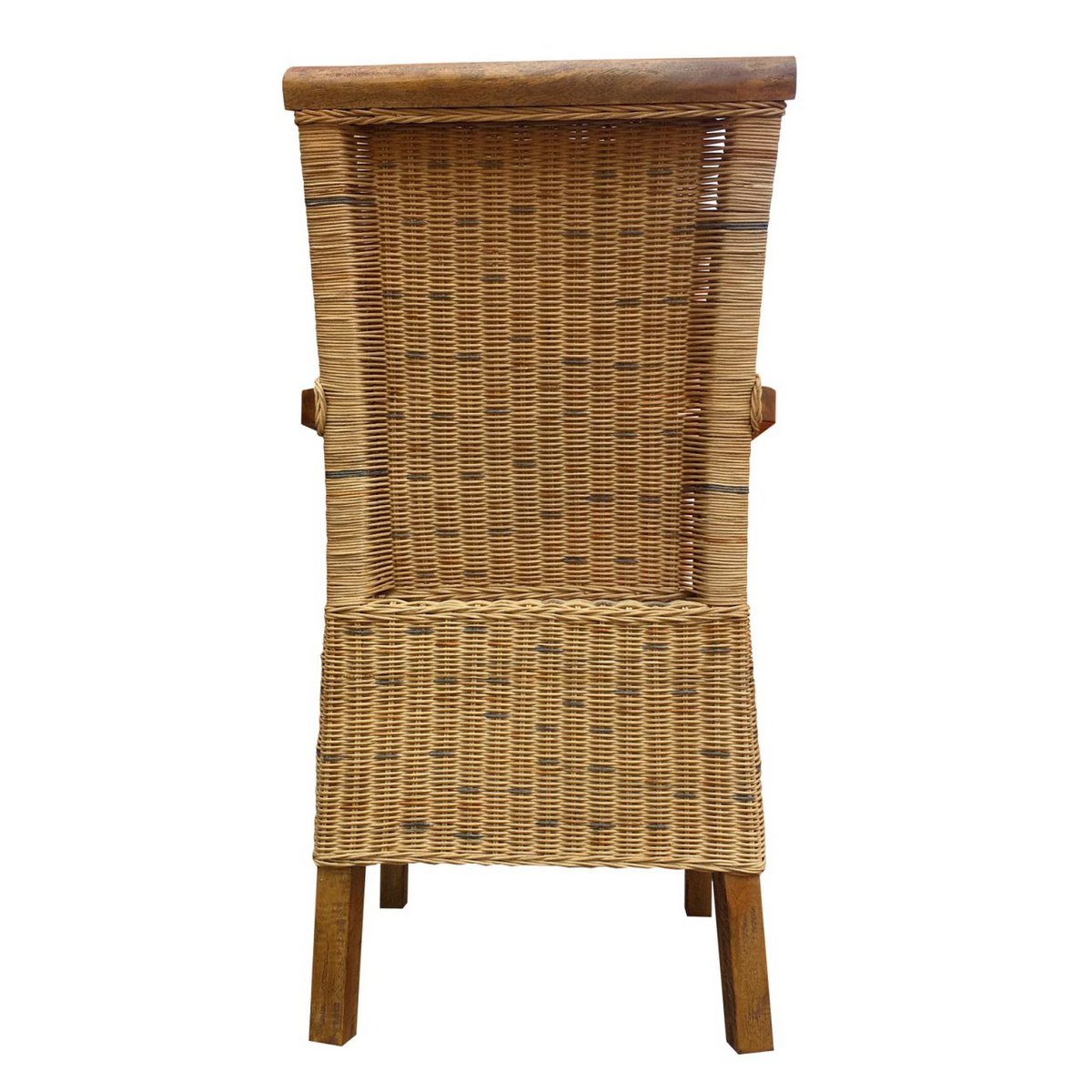 Eetkamerstoelen Set Van 2 Rotan Met Armleuningen Tabacco