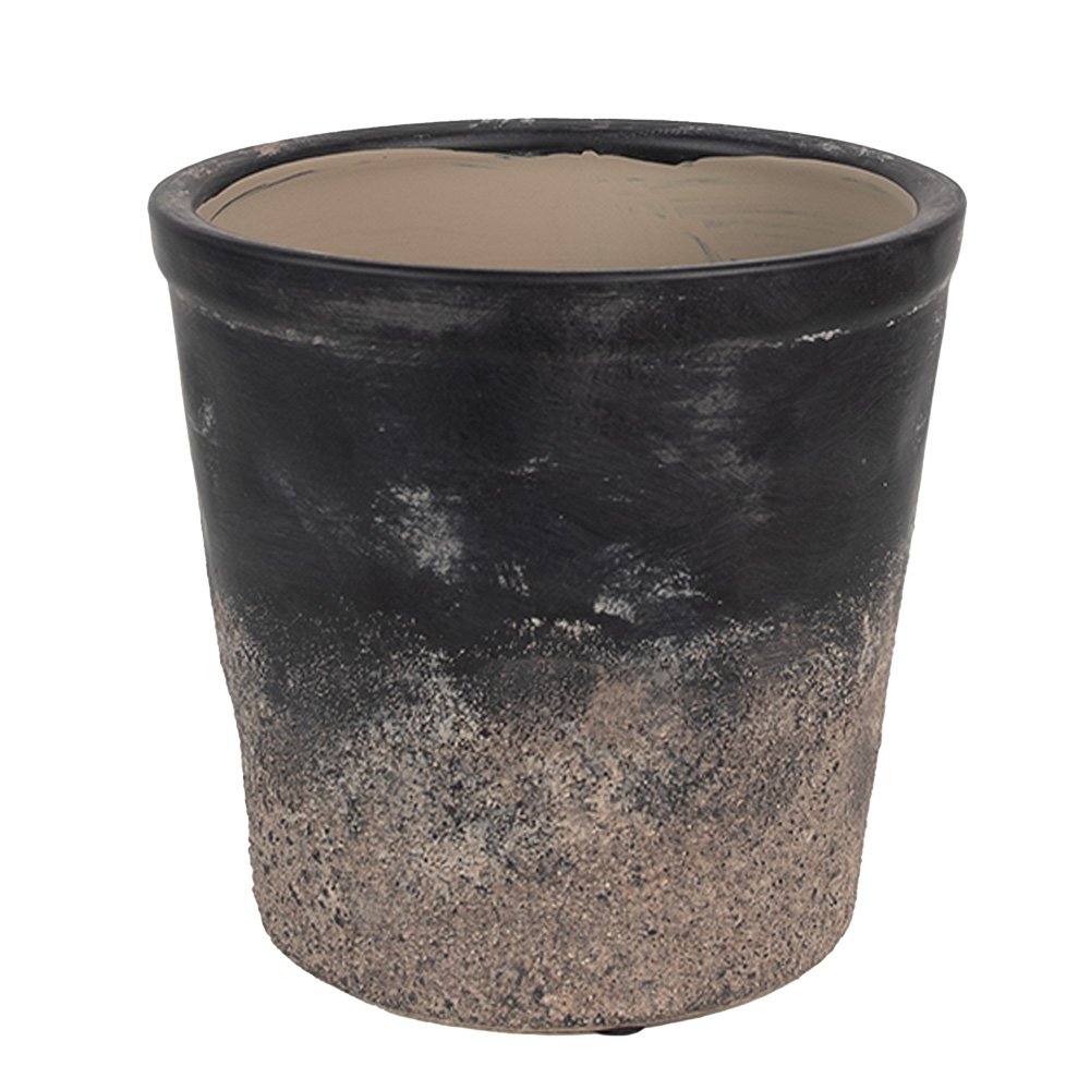 Bloempot Binnen Ø 17x16 cm Zwart Bruin Keramiek Plantenpot