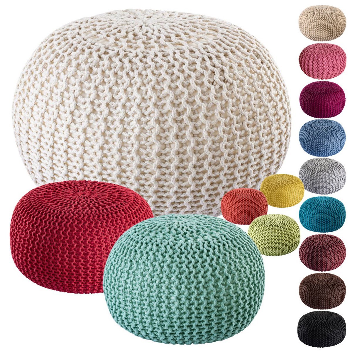 Pouf buiten Ø55x37 cm gerecycled plastic