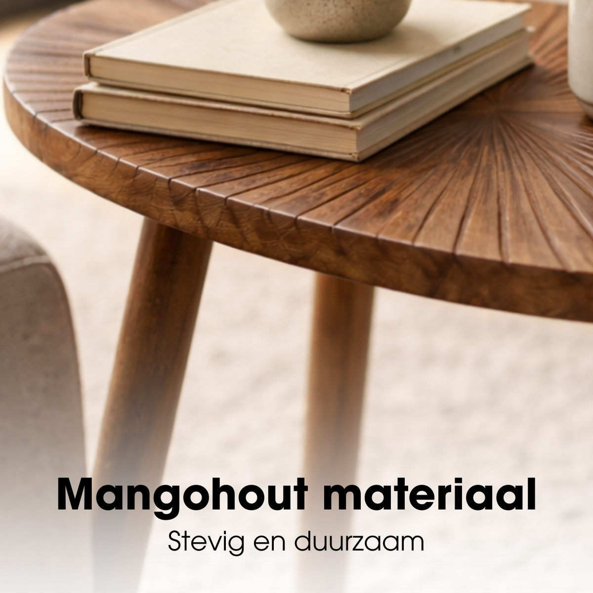 Bijzettafel mangohout 50x36x46 cm donkerbruin