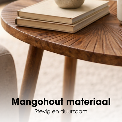 Bijzettafel mangohout 50x36x46 cm donkerbruin