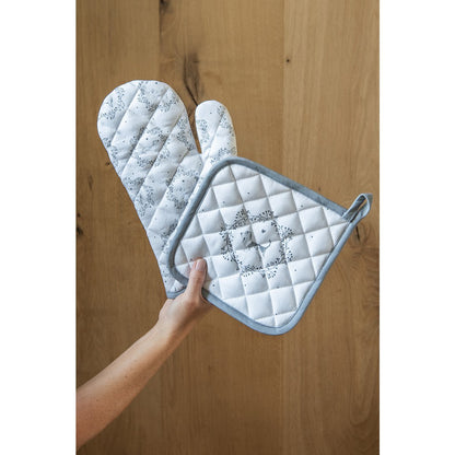 Servetten katoen set van 6 40x40 cm wit grijs