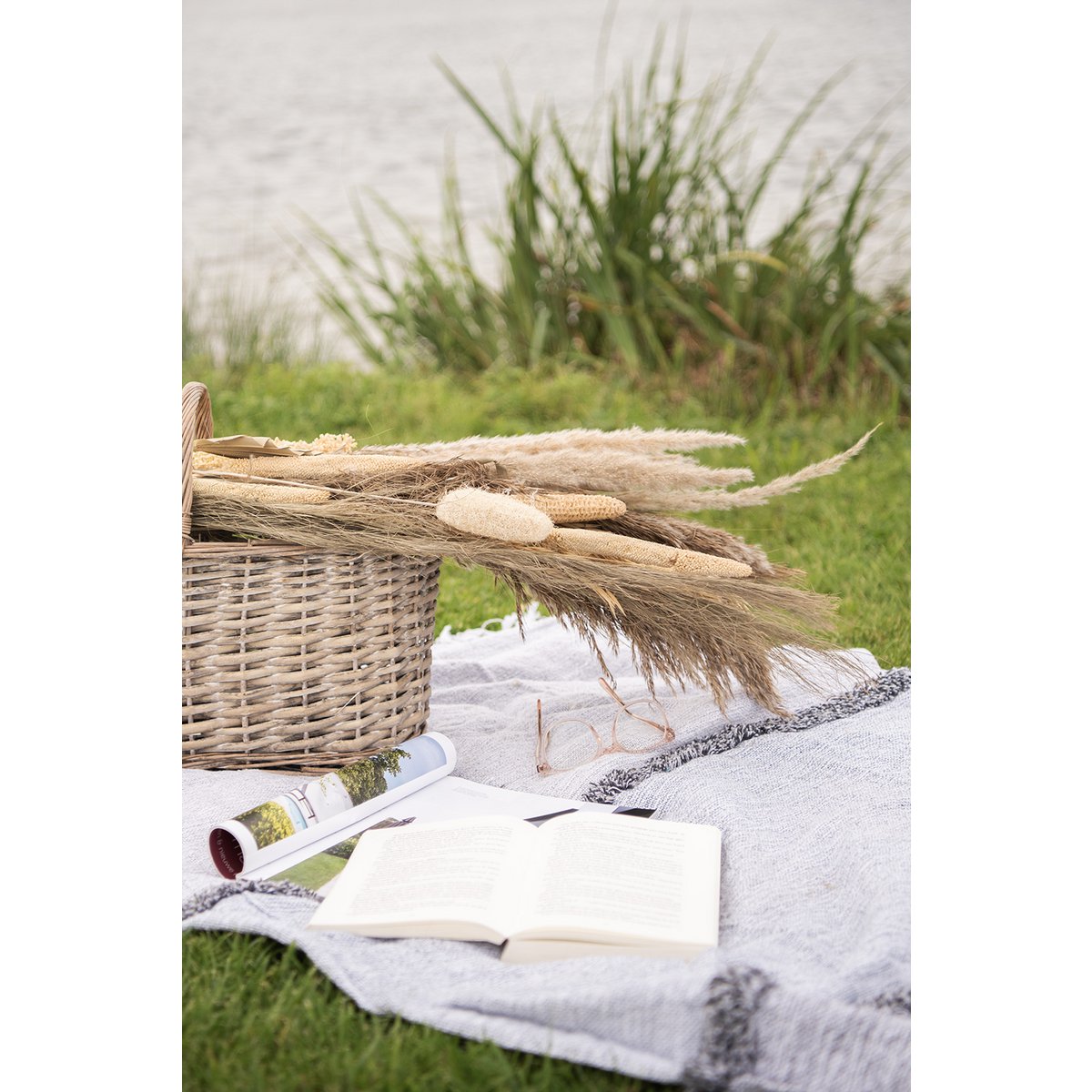 Opbergmand 51x22x40 cm bruin rotan