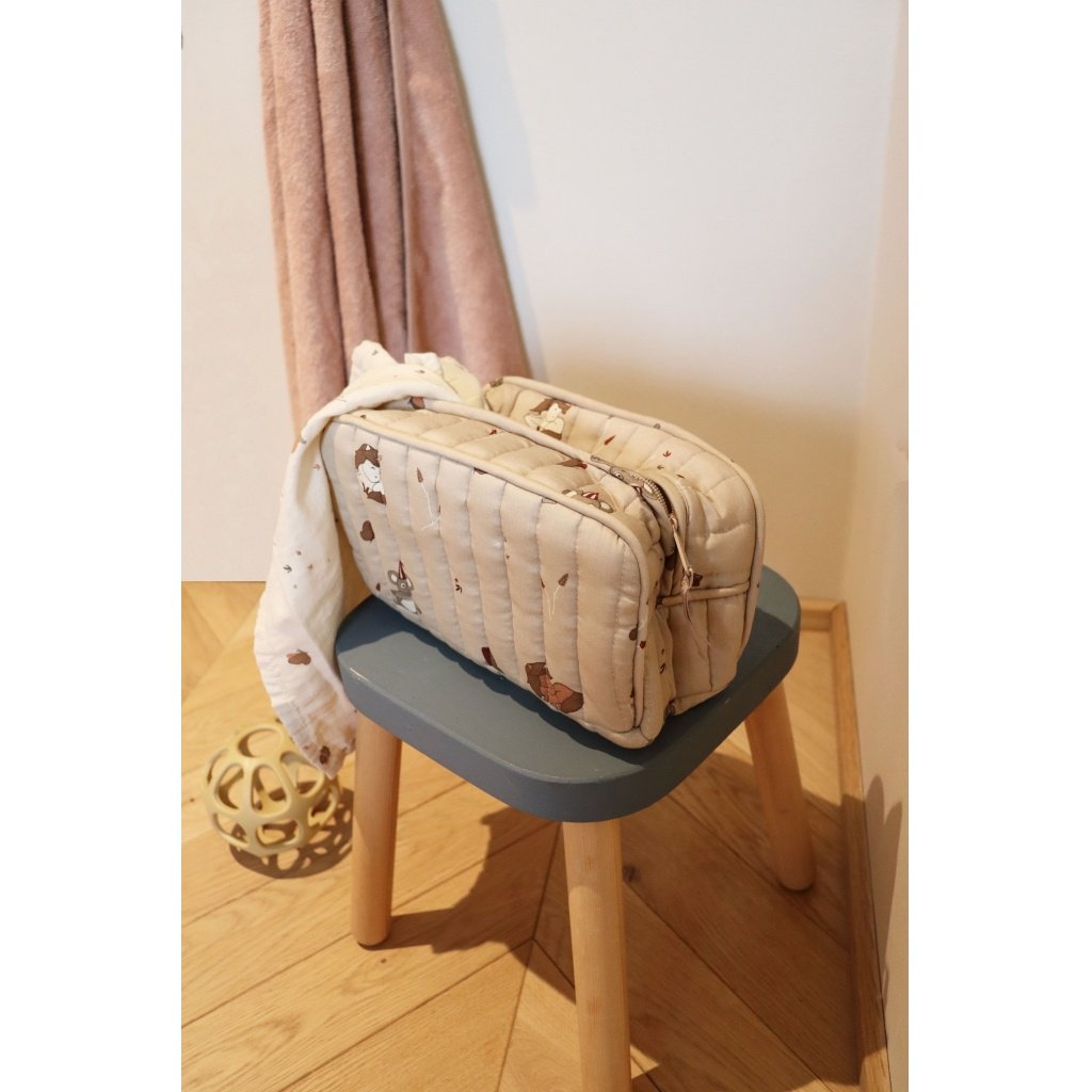Toilettas 24x10 cm eenhoorn beige