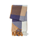 Multicolor Checked Plaid / Sofa Throw – Stylish Throw with Fringes – 130×170 cm – Urbane Hide