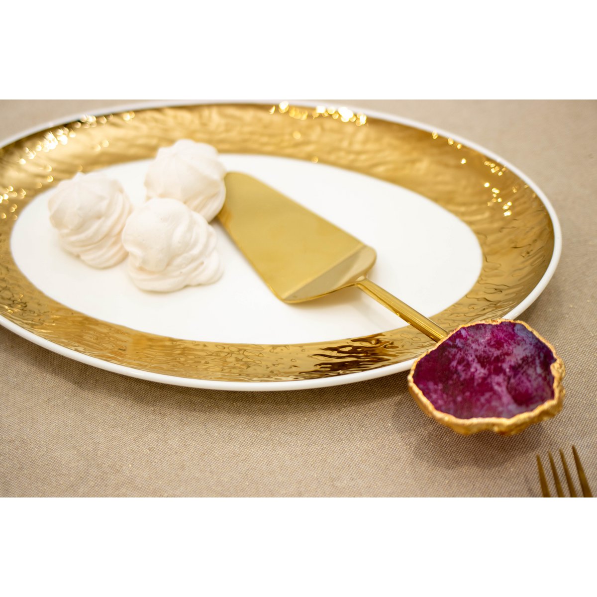 Ovaal gerecht 36,5 cm wit goud porselein