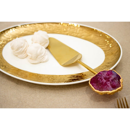 Ovaal gerecht 36,5 cm wit goud porselein