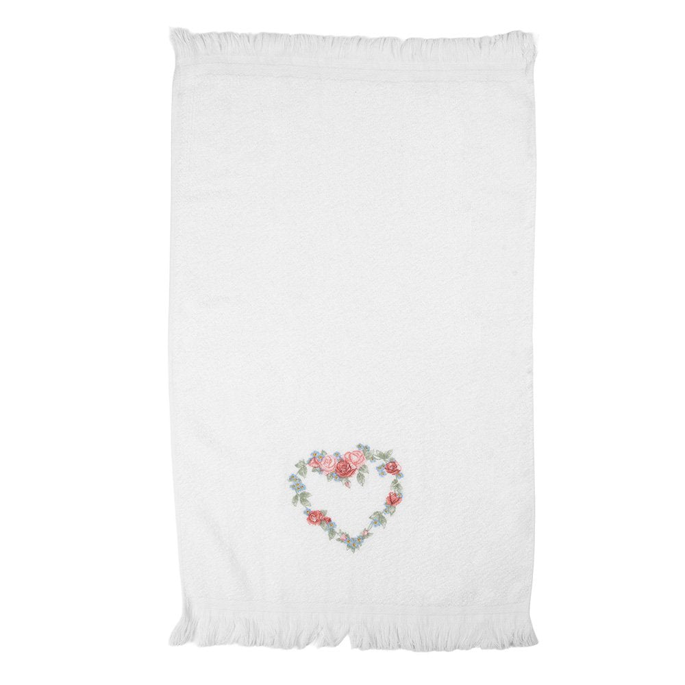 Guest Towel 40x66 cm White Cotton Heart