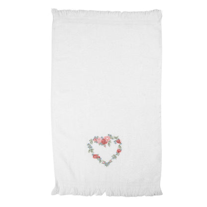 Guest Towel 40x66 cm White Cotton Heart