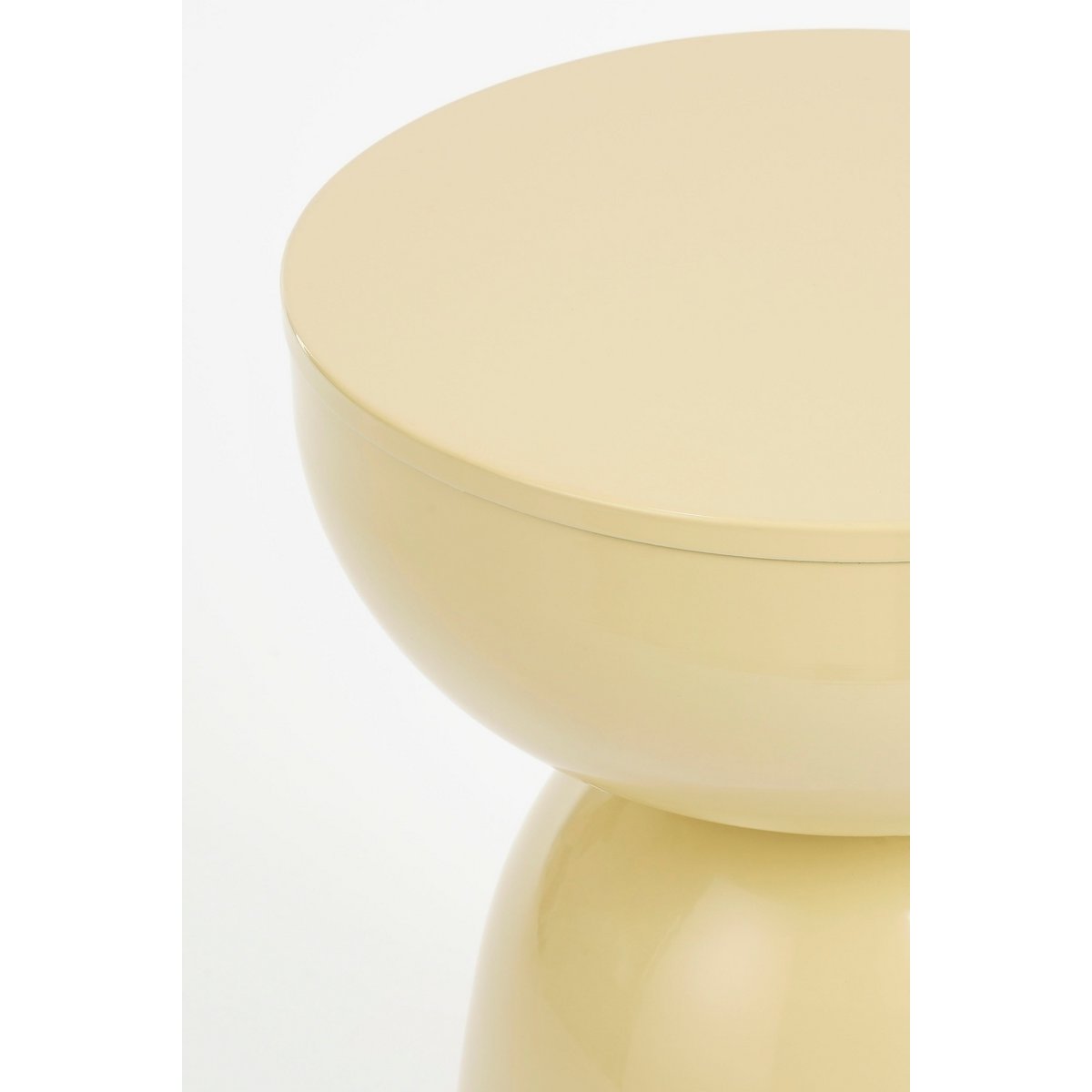 Bijzettafel rond 32x45 cm ijzer beige