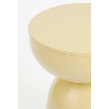 Bijzettafel rond 32x45 cm ijzer beige