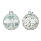 Kerstbal Ø 8 cm groen glas set van 2