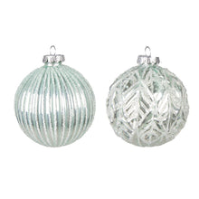 Kerstbal Ø 8 cm groen glas set van 2