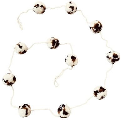 Slinger pompom luipaard off-wit 2m wol
