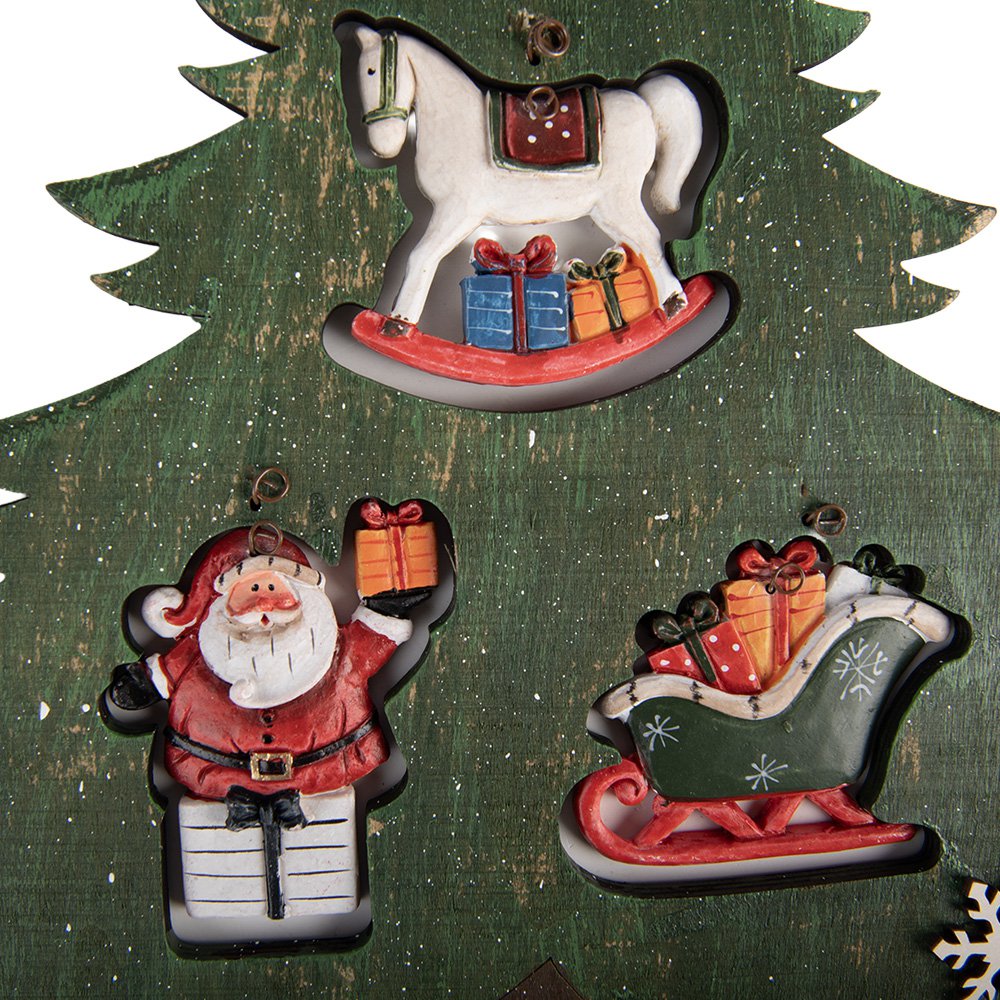 Kerstdecoratie beeld kerstboom 32x2x39 cm groen hout