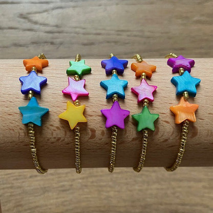 Luna Leena Kinderarmband Sterren Veelkleurig Nepal Gemaakt