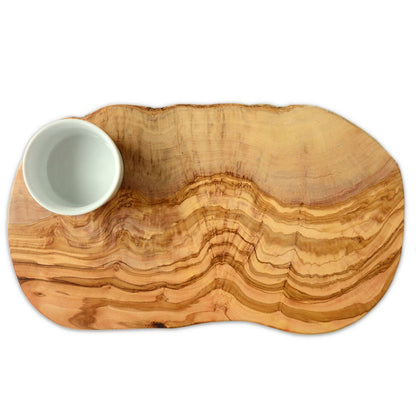 Burgerbord 30-34 cm met schaal hout