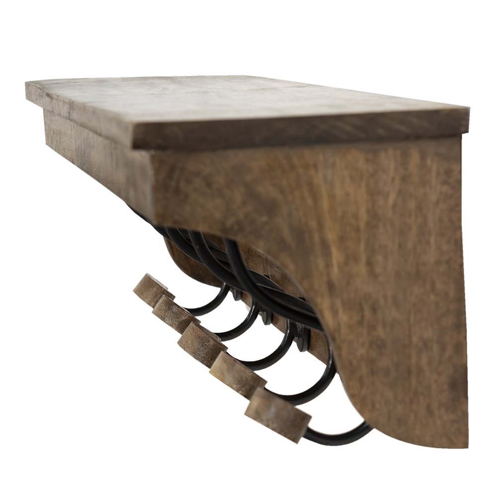Wandkapstok 70x17x17 cm hout bruin