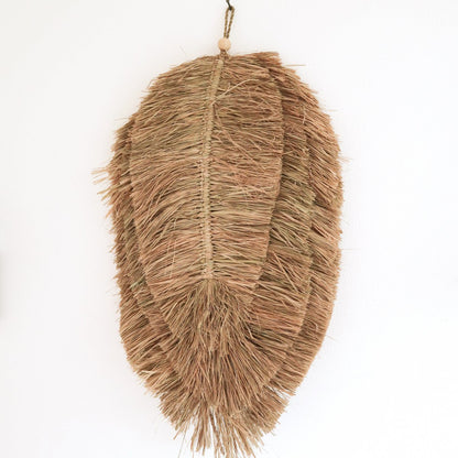 Wanddecor bladvorm raffia 50 cm