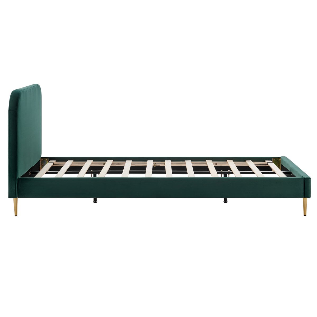 Gestoffeerd bed groen 90x200 cm