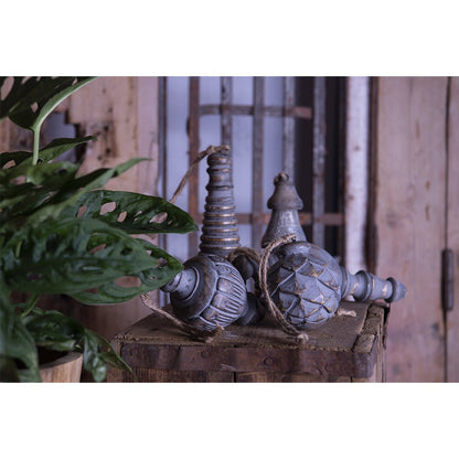 Christmas ornament Ø 6x16 cm Grey Wood Home decoration