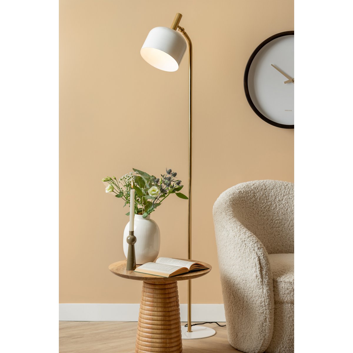 Vloerlamp 164x26x26 cm wit ijzer