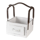 Houten mand 24x19x28 cm wit