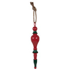 Christmas ornament Ø 8x41 cm Red Green Metal