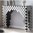 Console tafel 111x35.5x92 cm MDF spiegelglas zwart wit