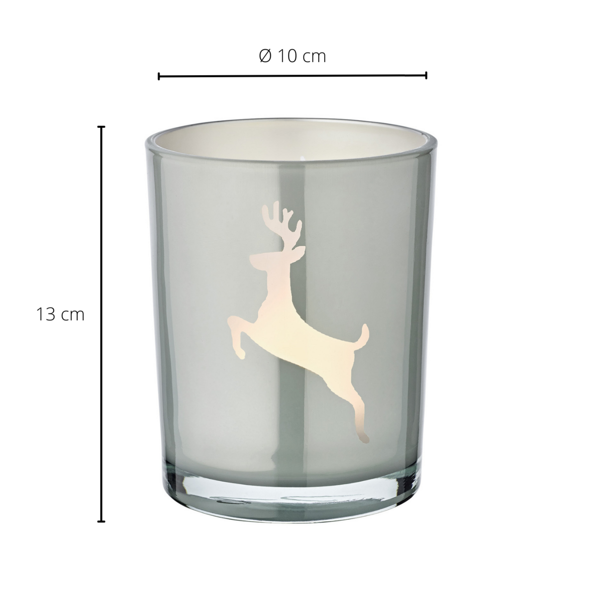 Lantaarn Loki 13 cm grijs glas