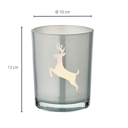 Lantaarn Loki 13 cm grijs glas