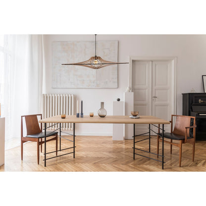 Hanglamp hout D90x20 cm zwart