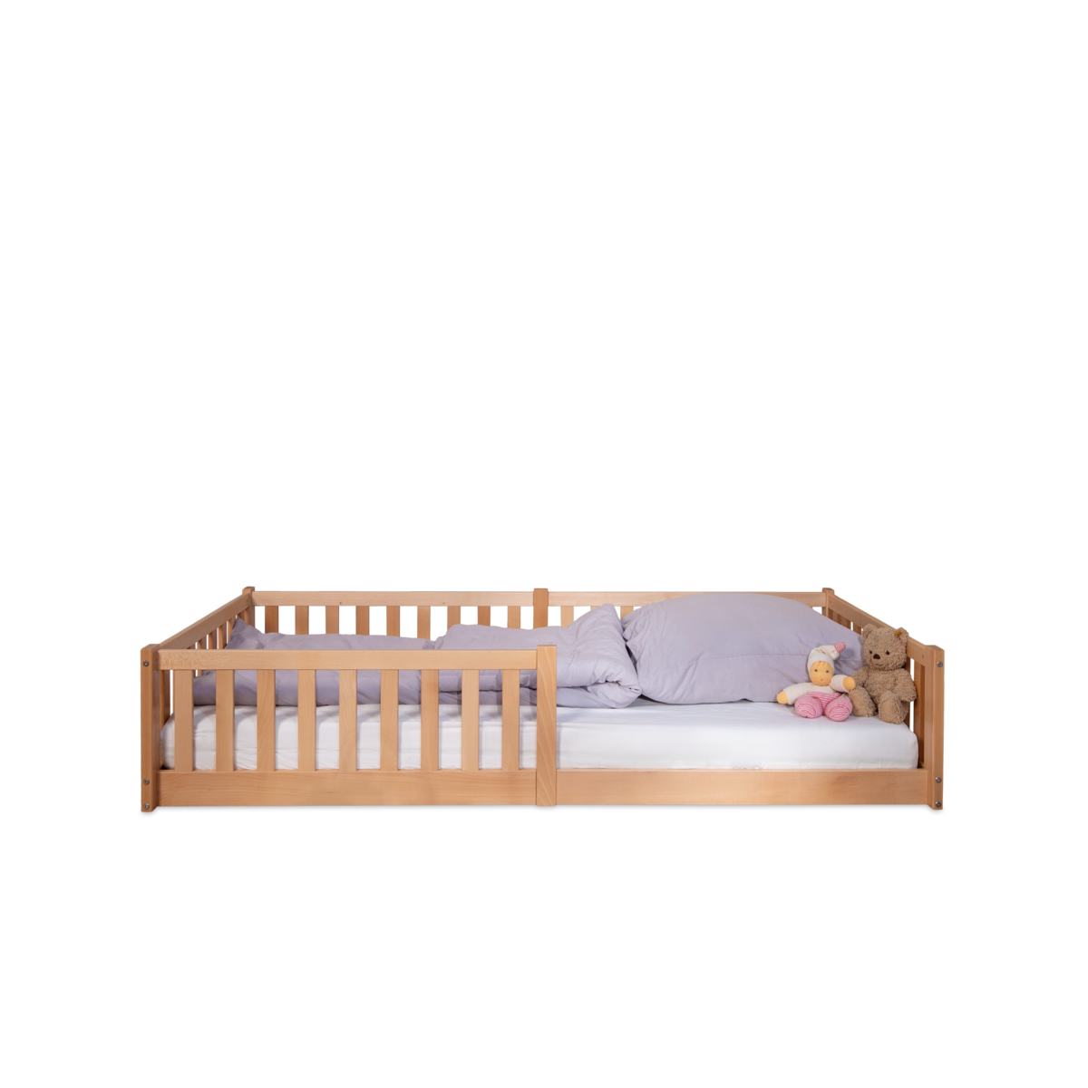 Tissi® vloerbed / huisbed Enno 90x200 cm Beech Nature incl. Opt. Dak