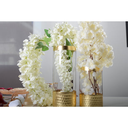 Vaas glas goud 20 cm