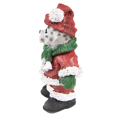 Dog Figurine 15 cm Red Green Plastic Christmas Decoration