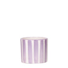 Shiny Ceramic Decorative Pot with Striped Pattern - Lilac - Ø6 cm
