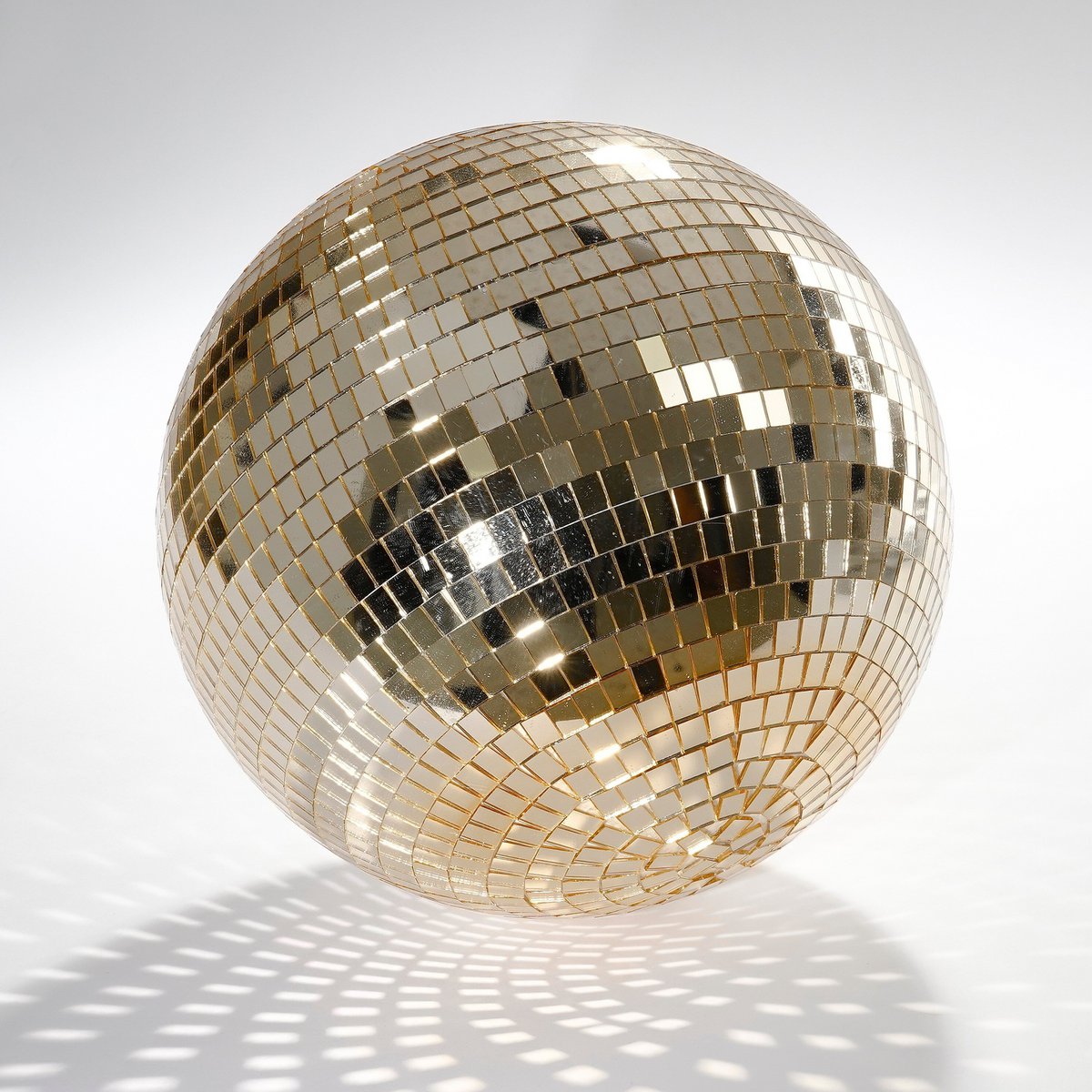 Discobal ornament 25 cm champagne spiegelglas