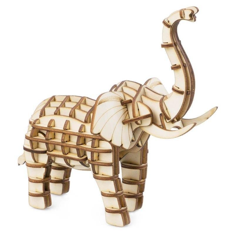 Houten puzzel olifant 13x8x13 cm