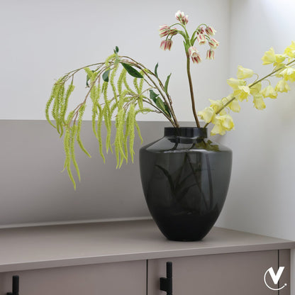 Vaas grijs glas Ø24.5x29 cm