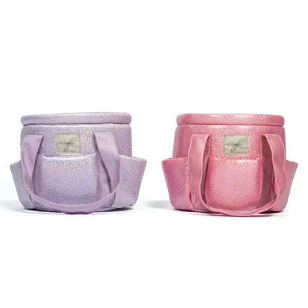Verzorgingstas lila glitter