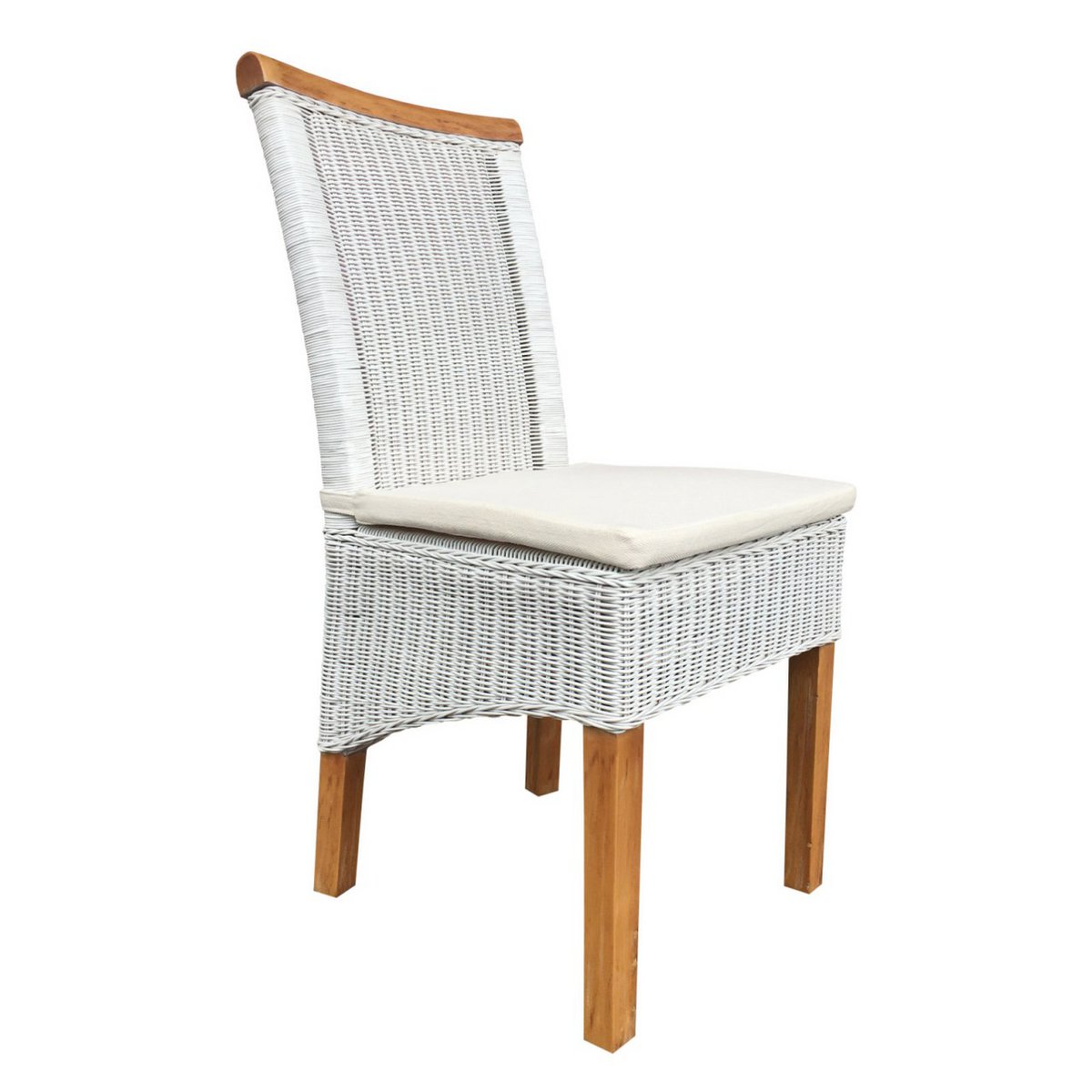 Eetkamerstoelen Perth Rattan Witte Mand Stoelen Zesdelig