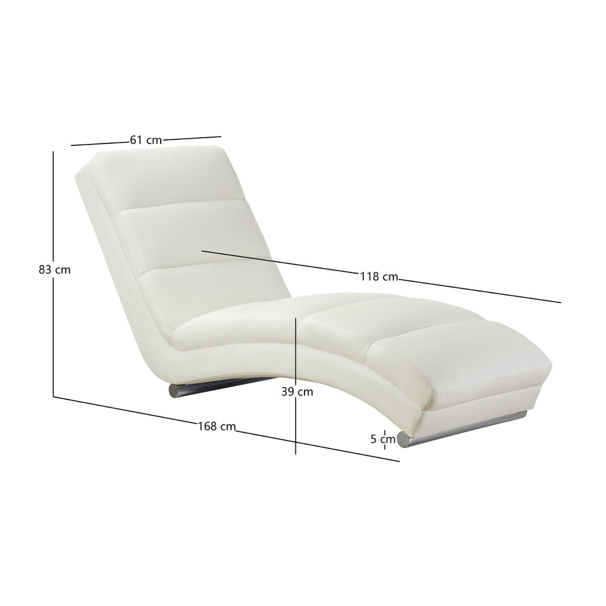 Relax ligbed wit 171x60x81 cm