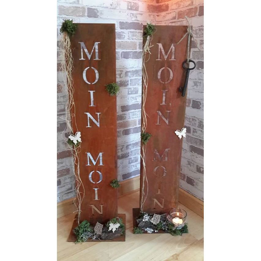 Decoratief bord metaal roestkleurig 71 cm